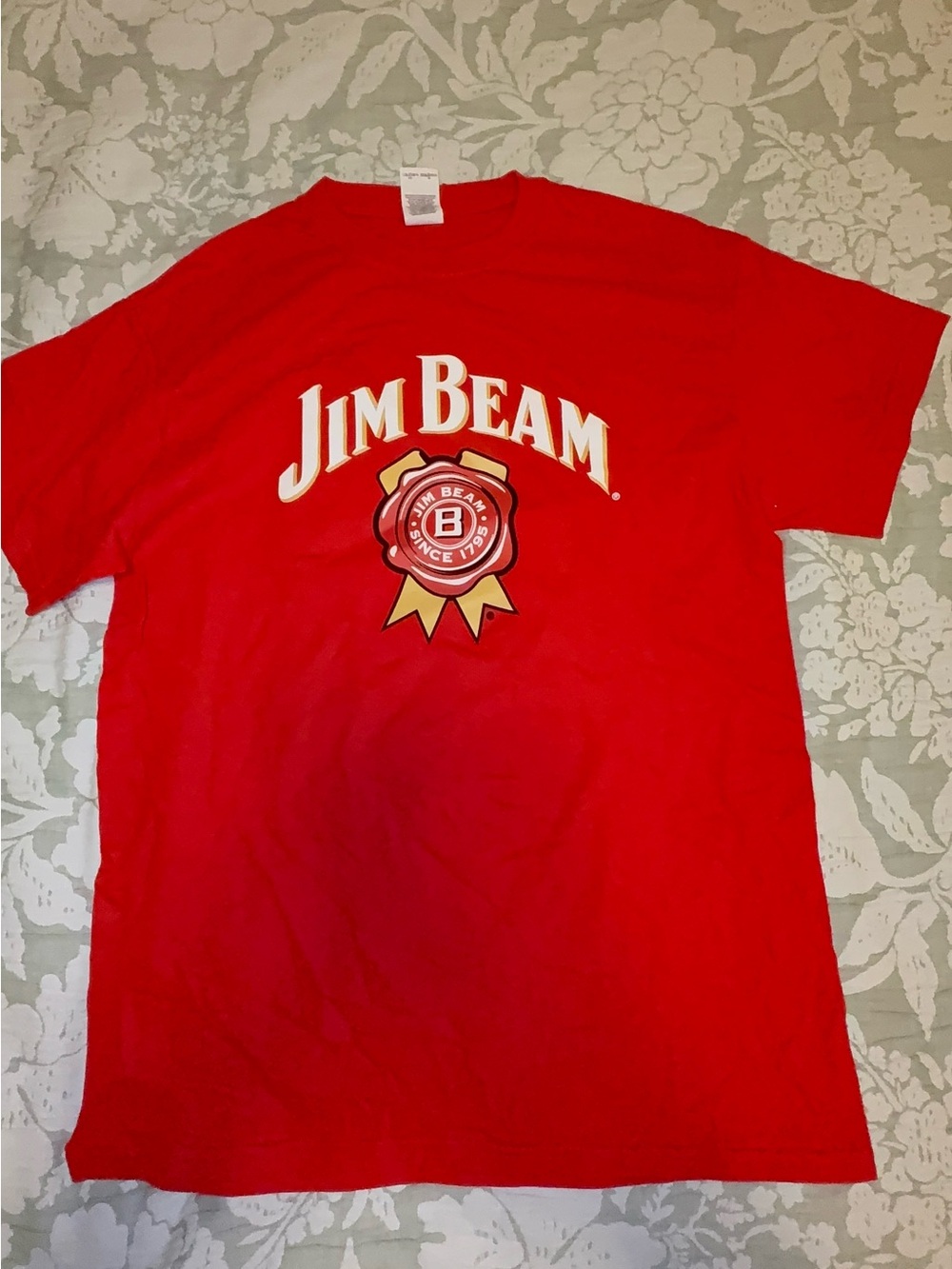 Gildan Red Jim Beam/Chicago Cubs Logo Short Sleeve Tee
